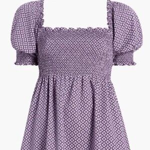 Hill House Athena Nap Dress Plum Floral Jacquard